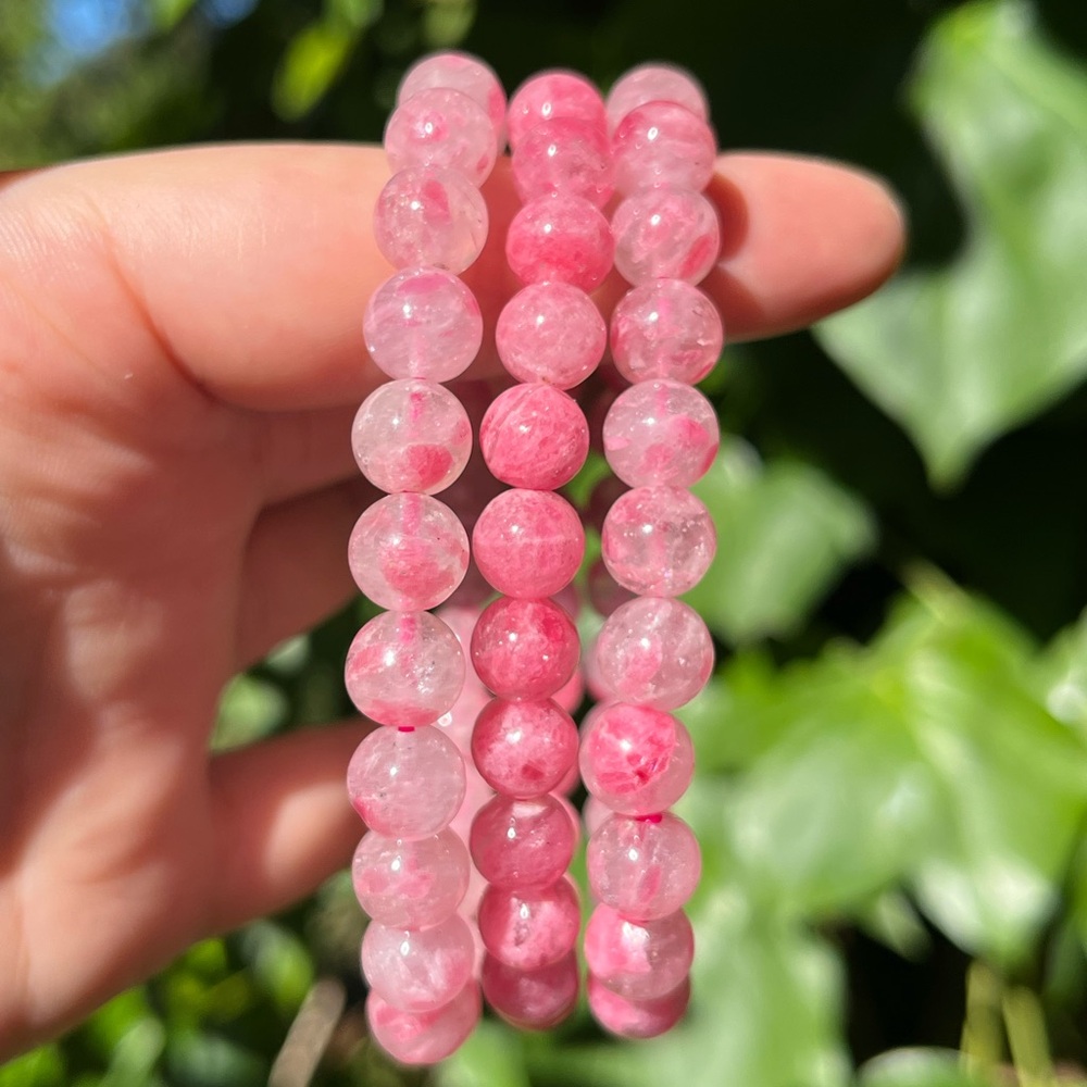 8mm high grade‎ rhodonite bracelet